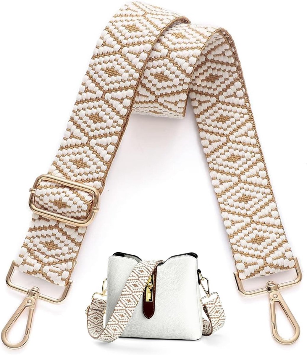 Verstelbare Schouderband voor Handtas, Breed 3.8 cm, Met Karabijnhaak, Lengte 72-130 cm, Comfortabele Draagband voor Tassen en Rugzakken