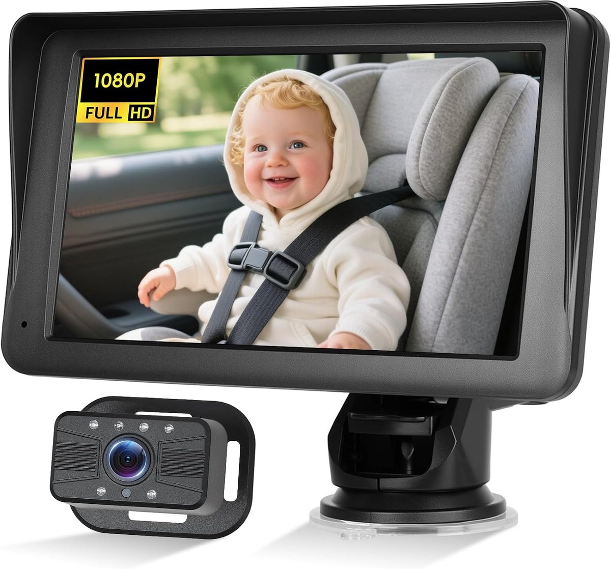 Babycamera van 7 inch met IPS-touchscreen, draadloos, Android auto, AirPlay, Android Cast, Bluetooth, GPS in lijn - ShopVlot