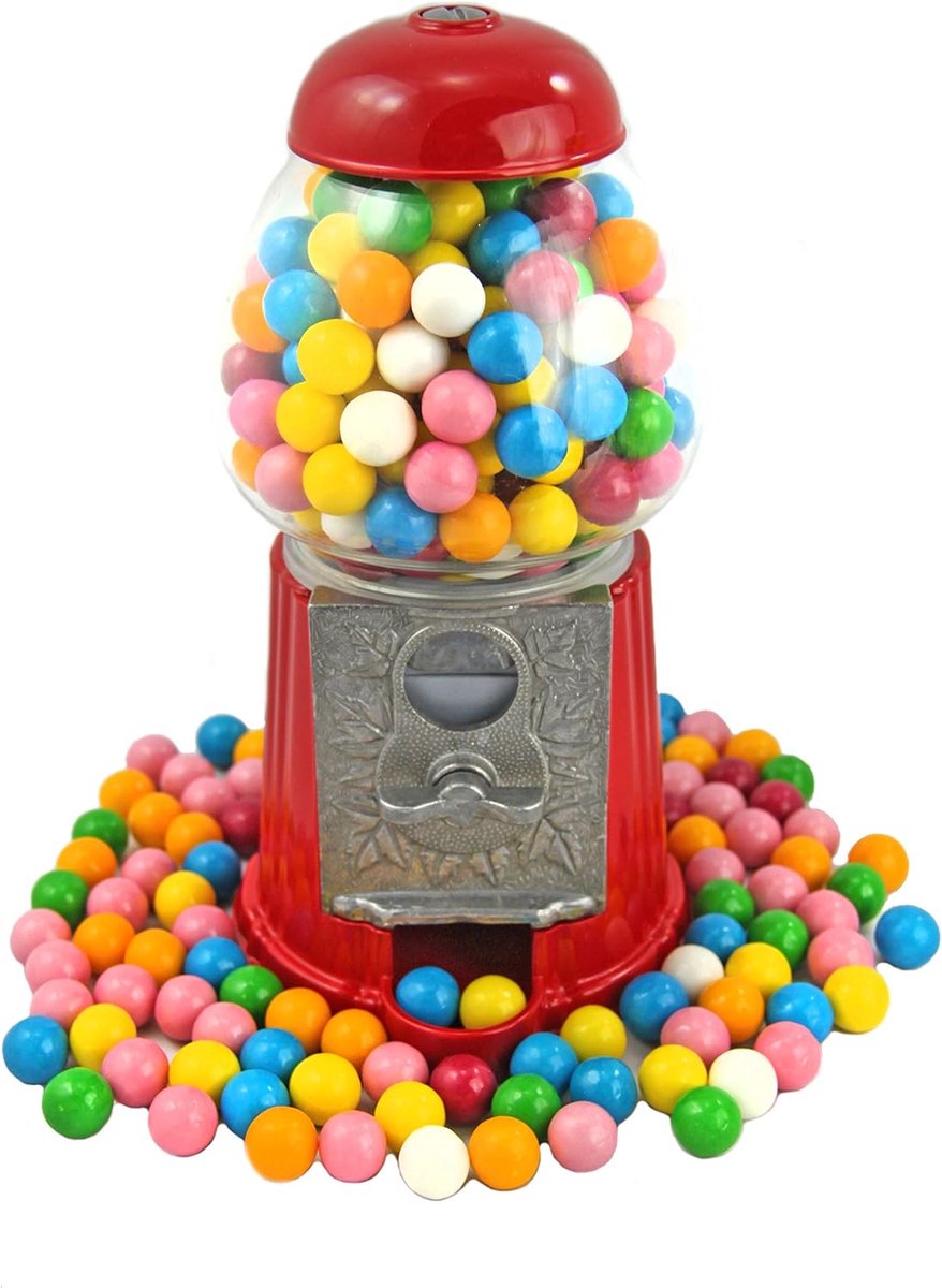 Chewing gum automatic red retro look, glass - ShopVlot