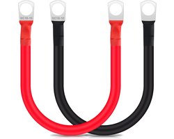 JatilEr 2 x 12 V M10 battery cable, 30 cm battery cable, 16 mm cord, Puro Cobre, 12 V battery cable, 12 V robust - ShopVlot