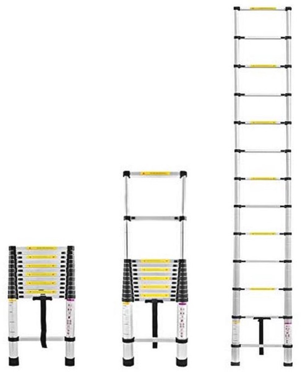 Multifunctionele telescoopladder - Antislip aluminium ladder - tot 3,8 m