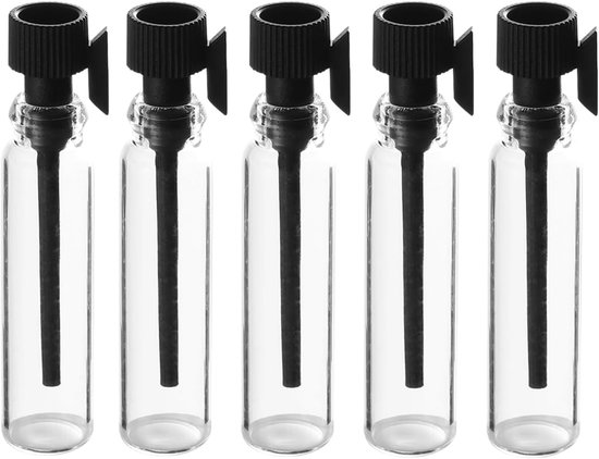 1 ml mini kleine lege parfummonsterflessen 100 stuks navulbare monsterflesjes met staafdoppen voor aromatherapie etherische oliën vloeibare geur — afbeelding 2