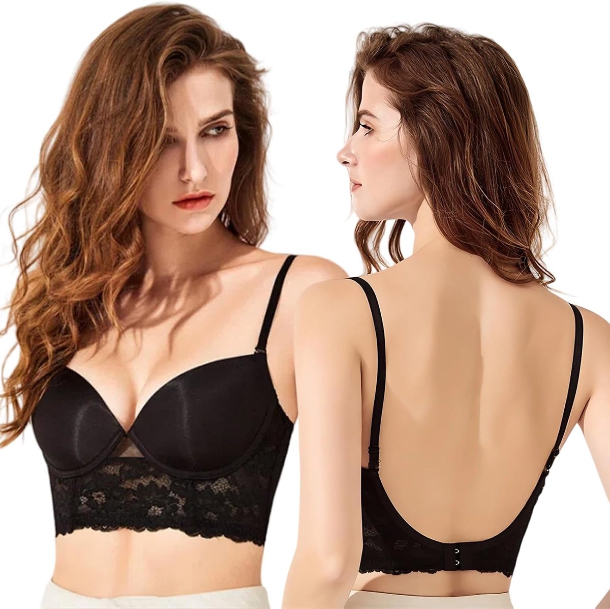 Damesbh sexy kant zacht hoge rekbaarheid - U-vormige rugloos - Verstelbare bandjes - Geschikt voor diverse outfits - ShopVlot