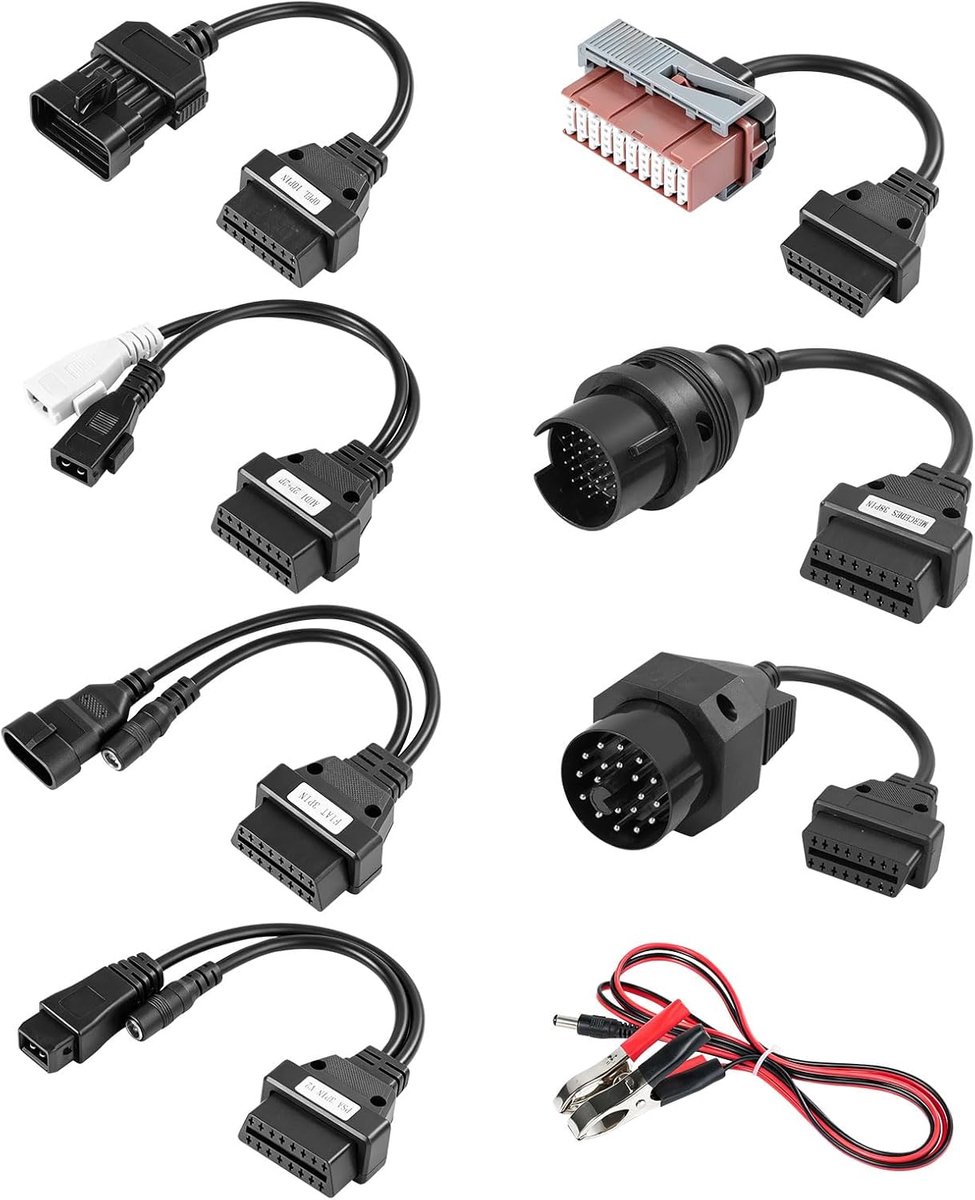 8-Piece Adapter Set, Universal Car OBD1 OBD2 Diagnostic Device, Diagnostic Adapter, Cable Kit, Compatible with VW - ShopVlot