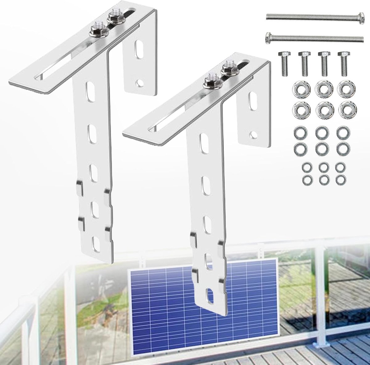 2 pcs hangers for balcony power plant holder balcony power station solar panel balcony holder balcony holder for solar - ShopVlot