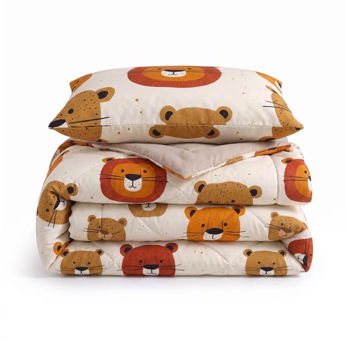 Dreamhouse Jungle King wasbaar dekbed - Eenpersoons - 140x200 cm - Oranje