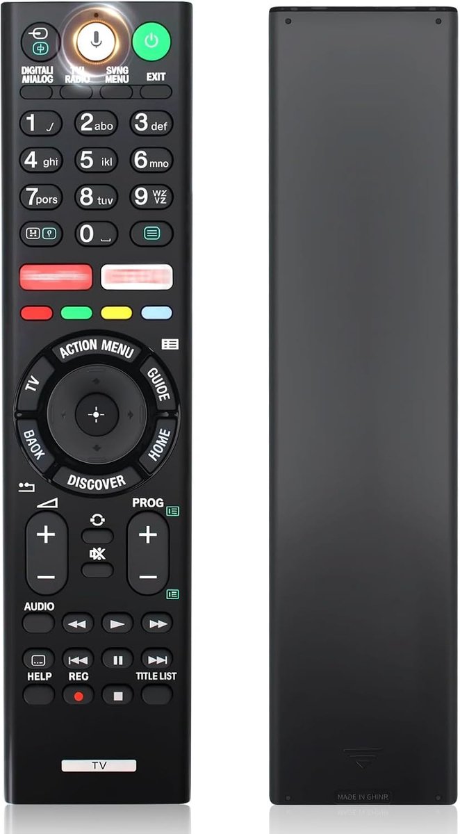 Vervangende spraakafstandsbediening compatibel met Sony RMT-TX300E, met Bluetooth en Net-flix en You-Tube toetsen - ShopVlot