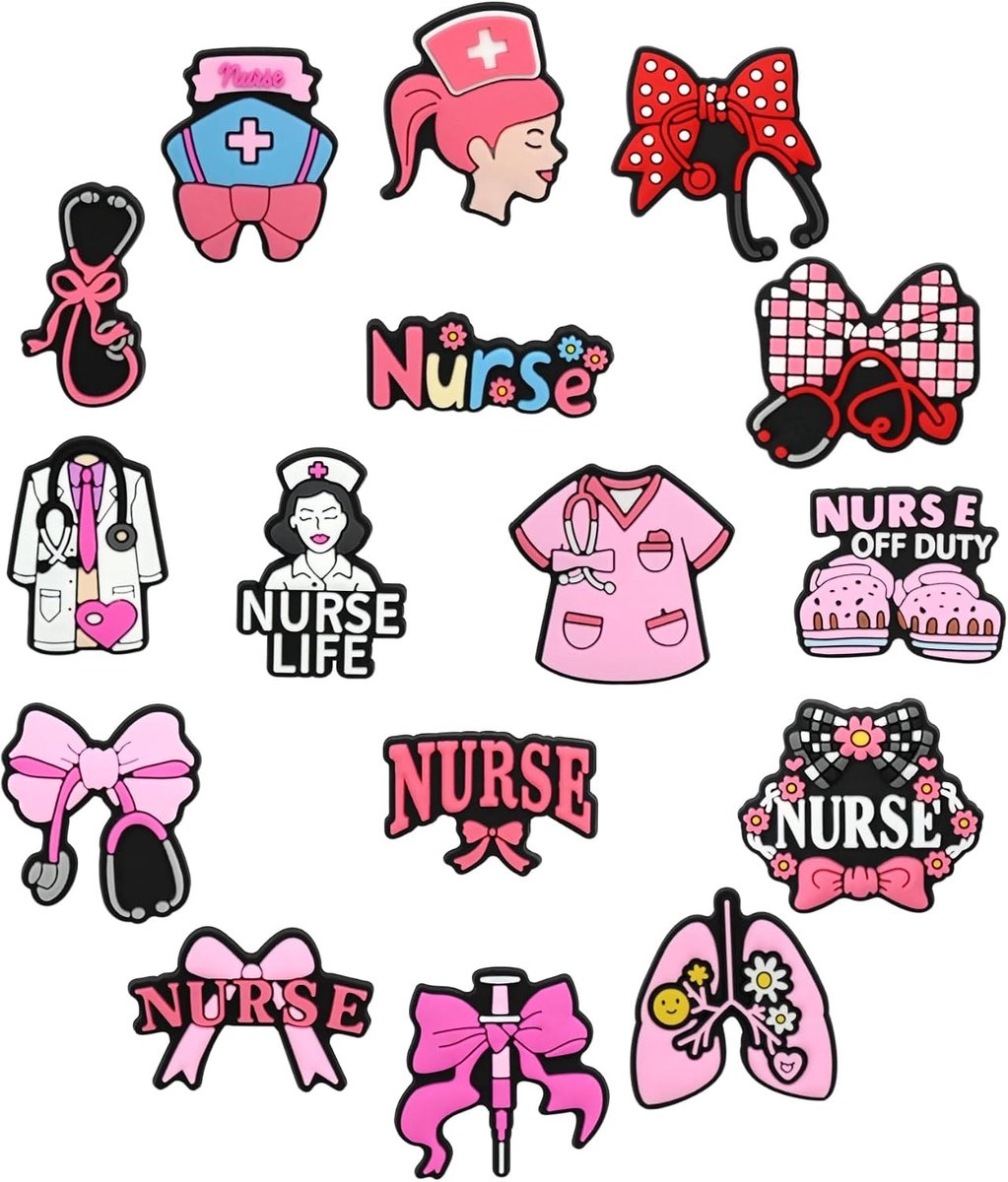 16 Pcs Medical Staff Shoe Decoration Charms, ABS DIY Decorations for Clogs and Sandals, Versatile Craft Accessories - ShopVlot