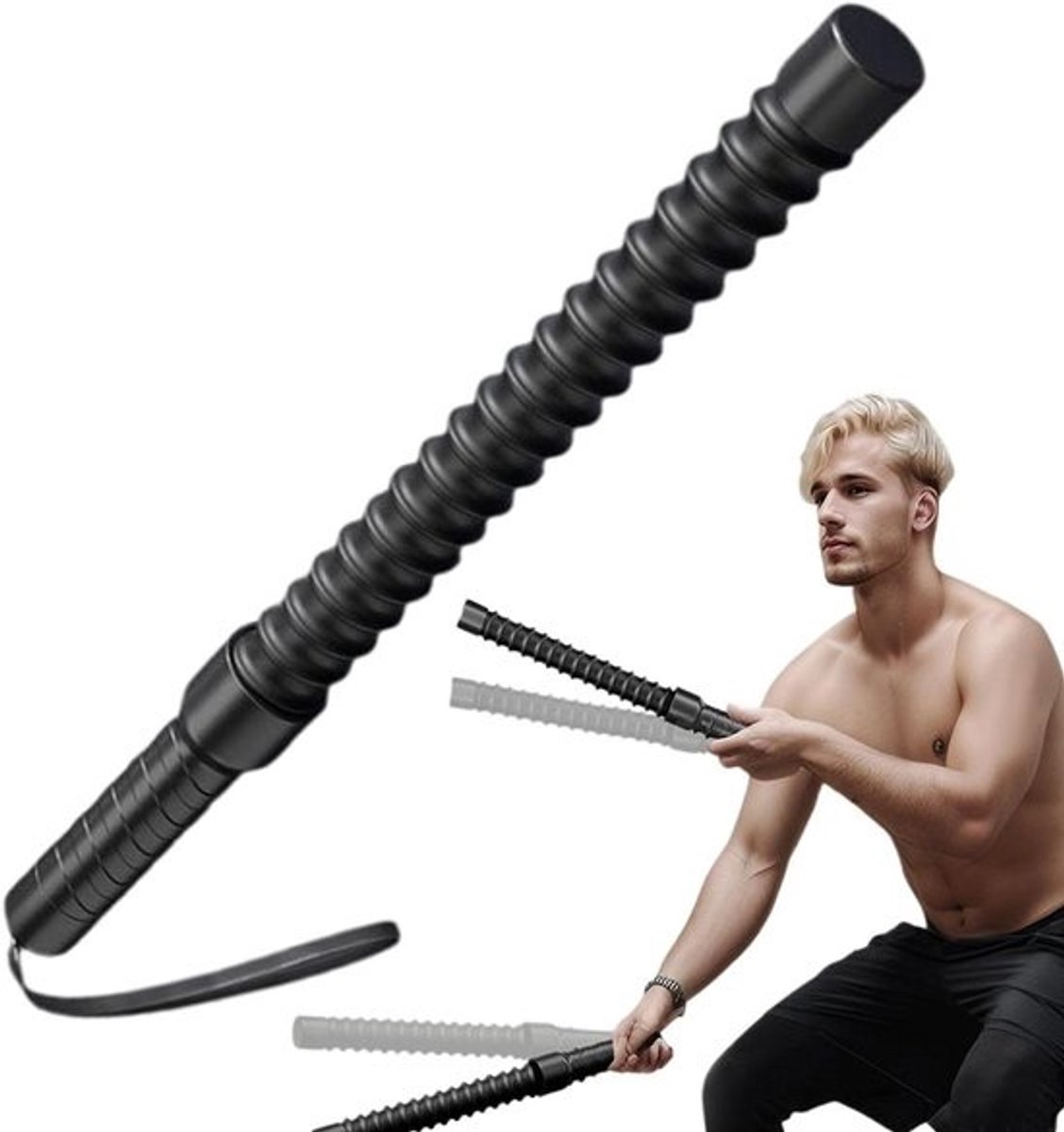 Krachttouwen - Oefentouw - Thuis trainen - Duurzame - veren - 1 meter - Zwart