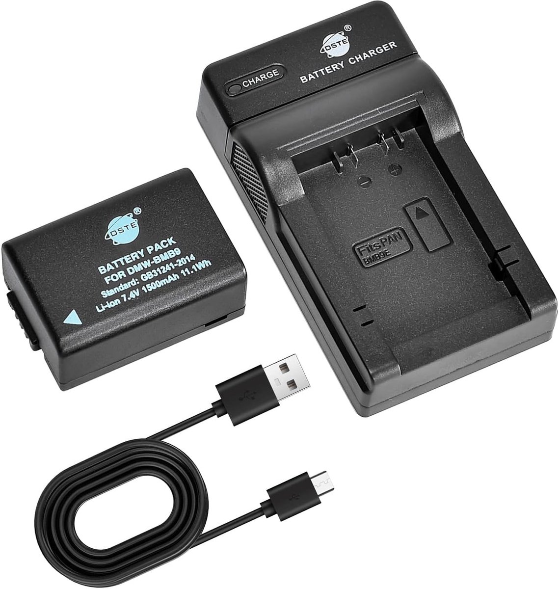 DSTE DMW-BMB9 DMW-BMB9E Battery and Charger Compatible with Panasonic Lumix DMC-FZ40 DMC-FZ45 DMC-FZ60 DMC-FZ62 - ShopVlot