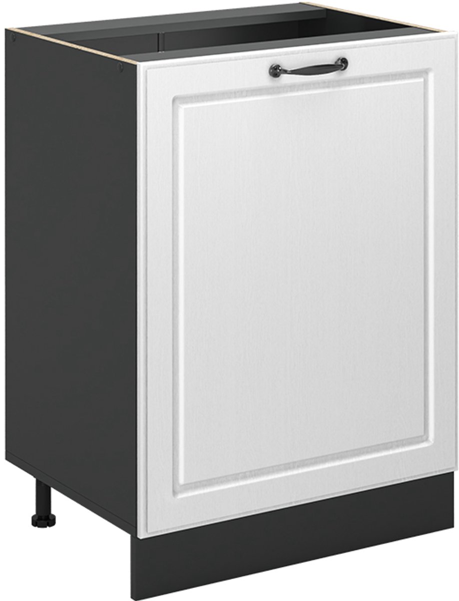 Vicco Keukenonderkast R-Line, Wit landelijk/Antraciet, 60 cm met 1 deur zonder werkblad
