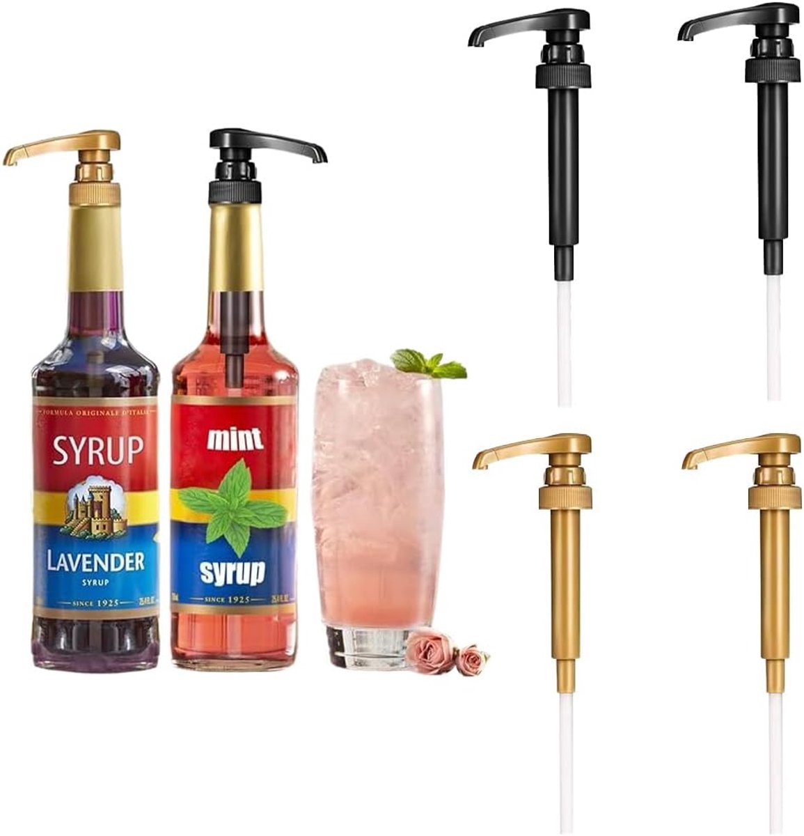 Coffee Dispenser Syrup Pump, 4 Pcs Honey Dispenser, Honey Dispenser, Syrup Pump Dispensing Pump for Bottles - ShopVlot