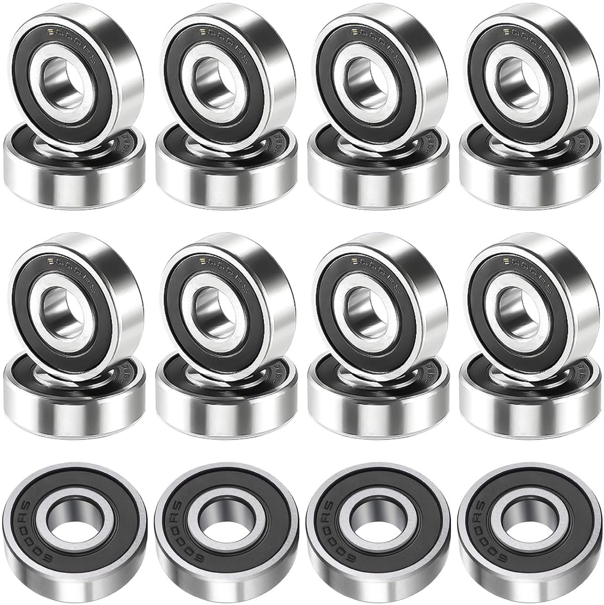 20pcs Ball Bearings 10 x 26 x 8 mm, 6000-2RS Double Protected Groove Ball Bearings for DIY/Lathes/Motors/3D - ShopVlot