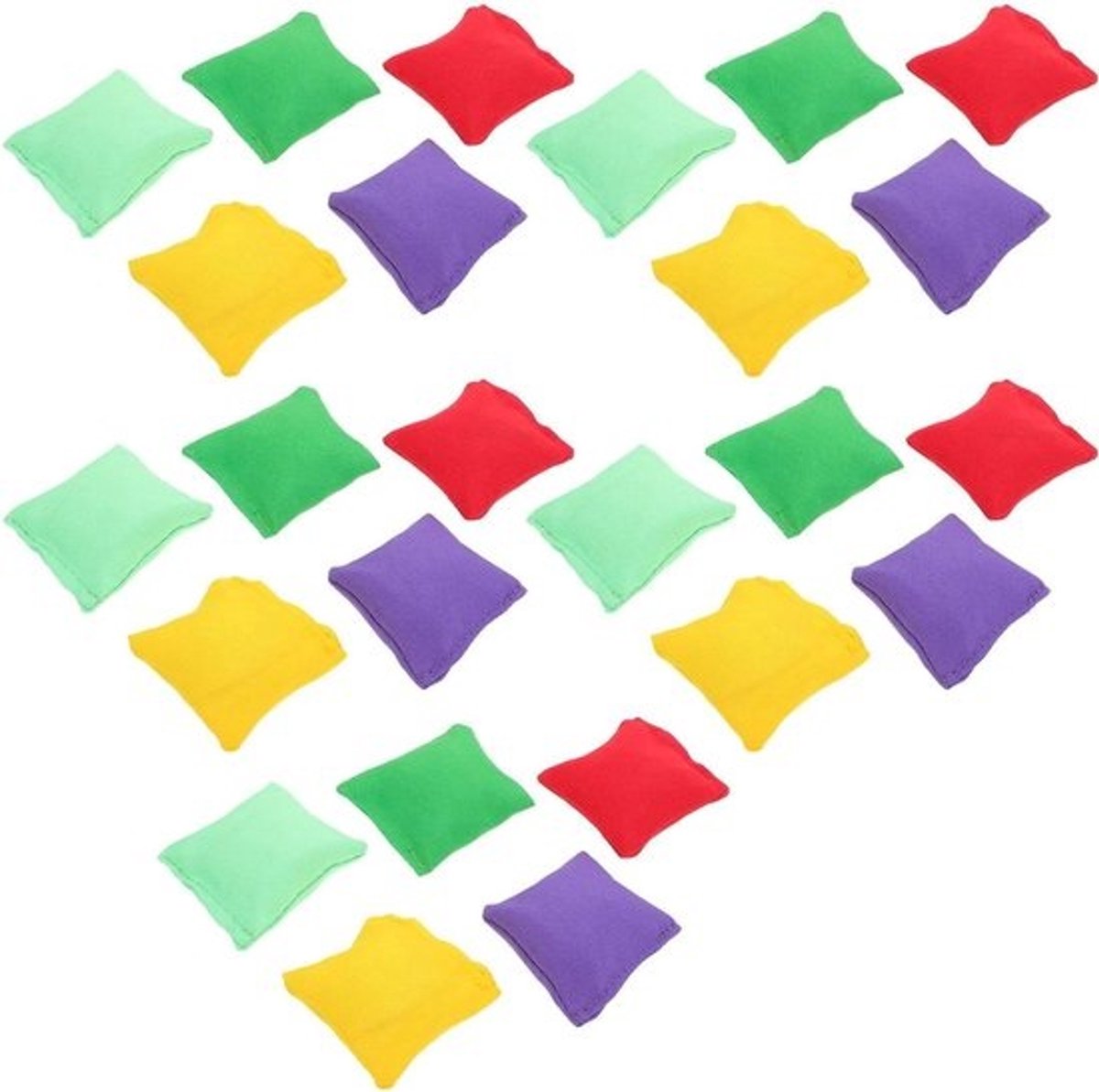 Speelgoed werpzandzak - Gooi-zitzakken - Actief spel - Vierkante vorm - 25 stuks - Diverse kleuren
