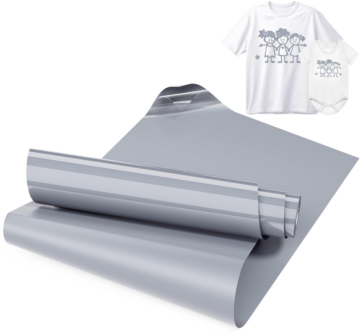 Zilveren HTV Textielfolie - 30,5 cm x 2,44 m