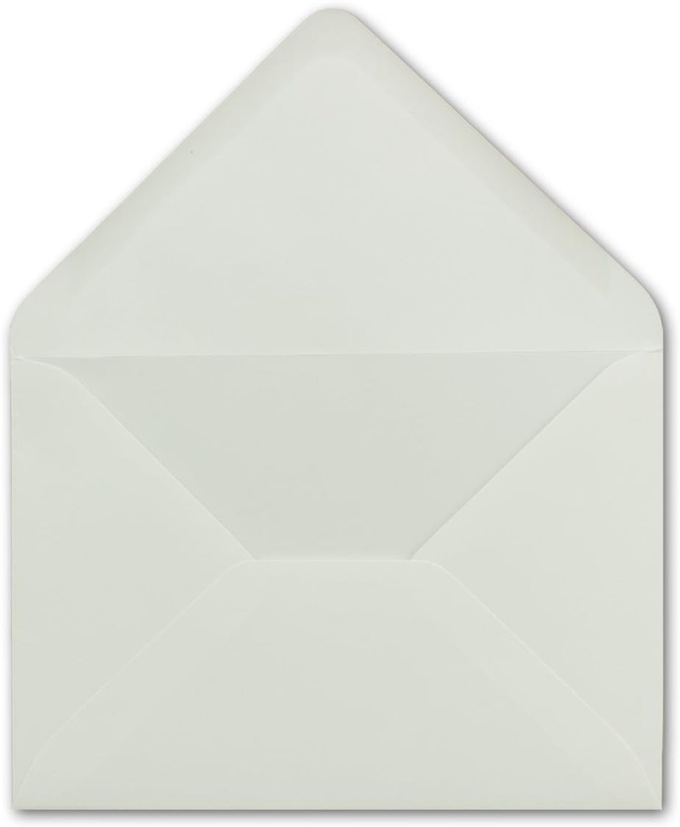 50 DIN B6 enveloppen ivoor - 12,5 x 17,5 cm - 80 g/m² natte plakrand postenveloppen zonder venster voor uitnodigingen - Colours-4-you