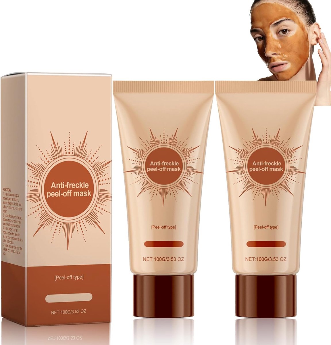 Verhelderend en vlekverwijderend gezichtsmasker, 2 stuks Parowu Herbal Spots Peel-Off-gezichtsmasker, verhelderend en verjongend sproetenmasker, scheur gezichtsmasker