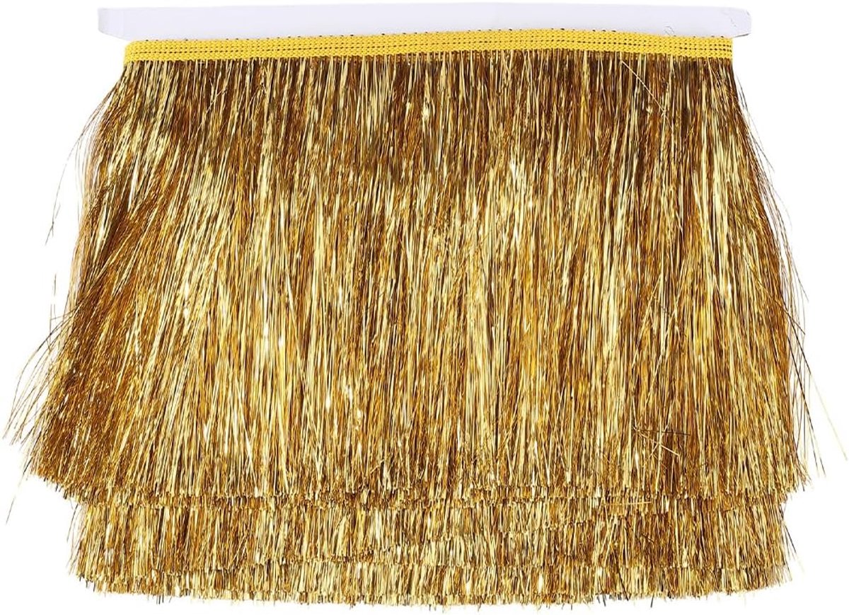 5M Goud Sparkle Metallic Kwastje Klatergoud Fringe Gouden Glanzende Chainette Glittery Polyester Kant Lint Trim Voor Naaien Maken Festival Decoratie Kleding Accessoire Diy Craft Supply