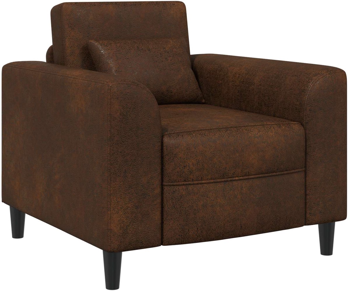 vidaXL Fauteuil - Bruin - Kunst - Suède - Leer