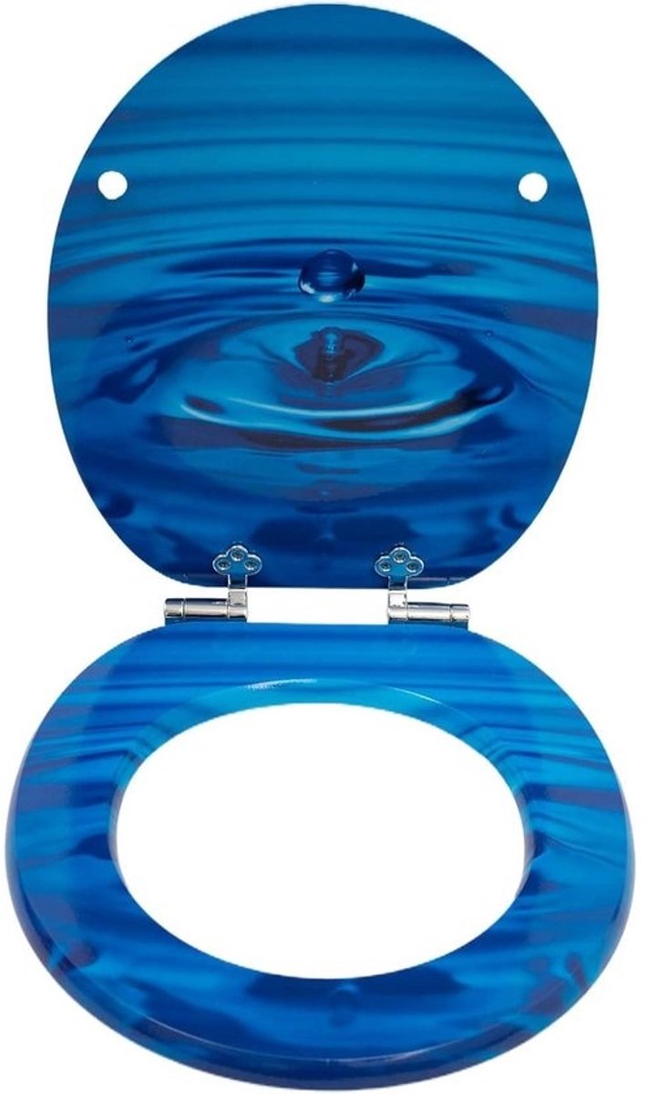 Toiletbril - WC-deksel - Badkamer vernieuwen - Softclosemechanisme - 435 x 375 cm - Marineblauw