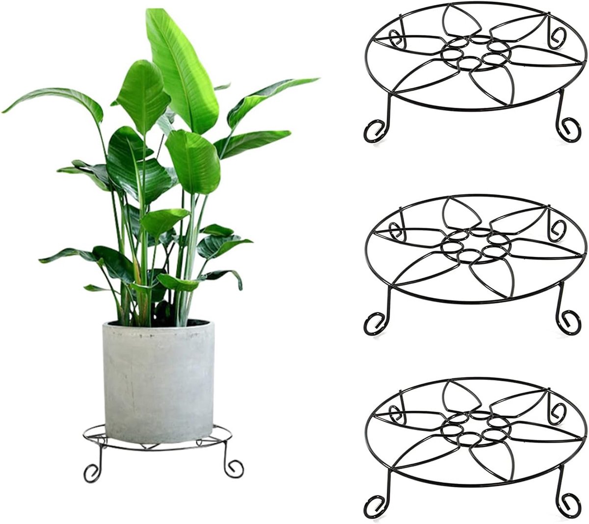 Plant Pot Stands Set 3 Plantenbak Stand Outdoor Plant Bloempot Base Plant Ondersteuning & Houder Thuis Platform Plantenpotten