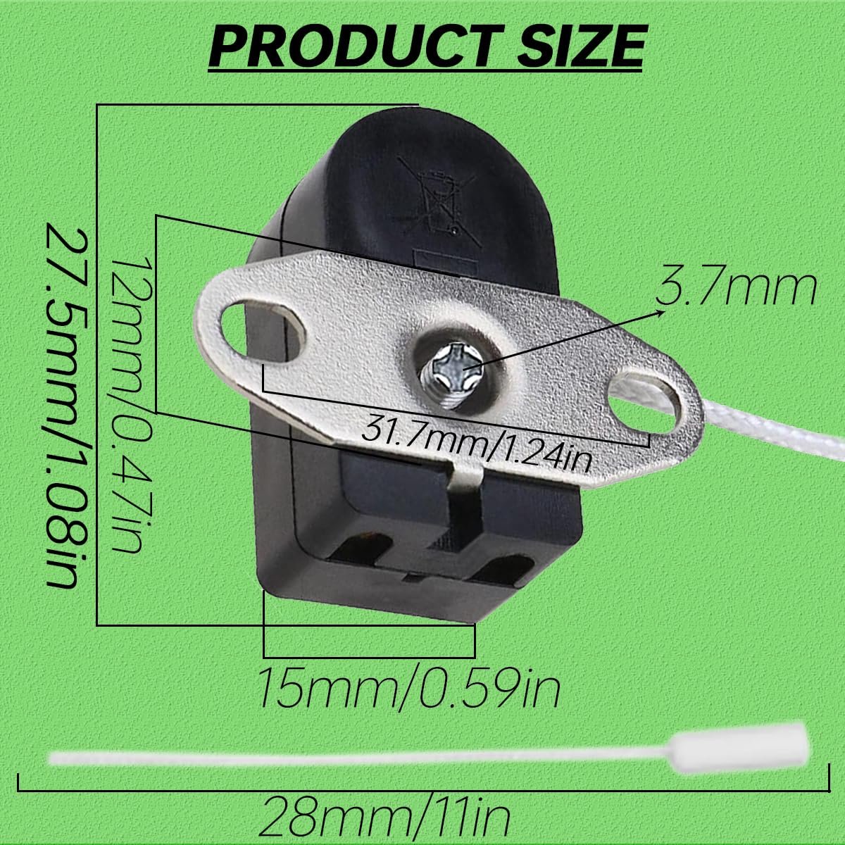 3 stuks trekschakelaars 2A 250V AC trekkoordschakelaar, zijdelingse bediening, mini-trekkoordschakelaar, inbouw-trekschakelaar voor badkamerlamp, wandlamp met schroevendraaier