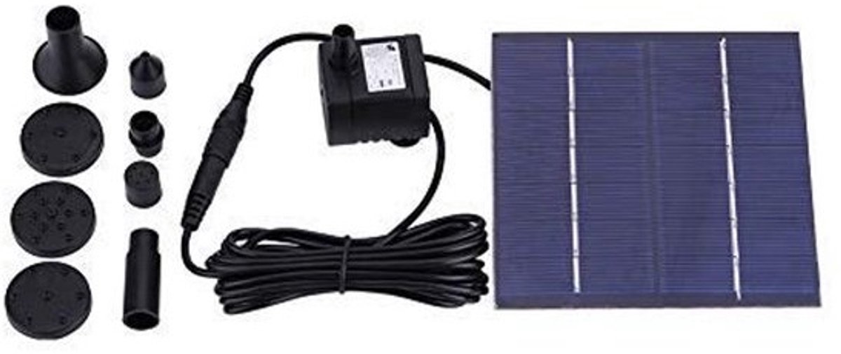 VT Goods - Solar Water Pump - Zonne-energie - Submersible functie - Zwart - Tuinwaterpomp - 200 Liter per Uur - Geschikt voor Tuin en Vijver