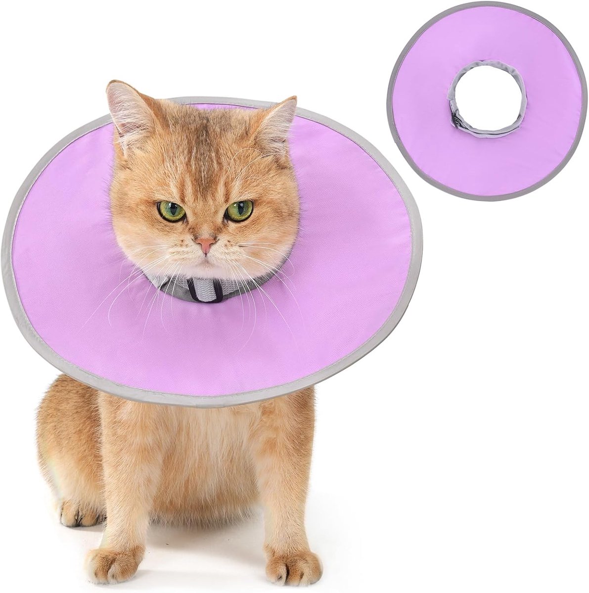Avont Lightweight Cat Collar Adjustable Leak Protection Collar for Small Dog Cat After Surgery S/Grape - ShopVlot