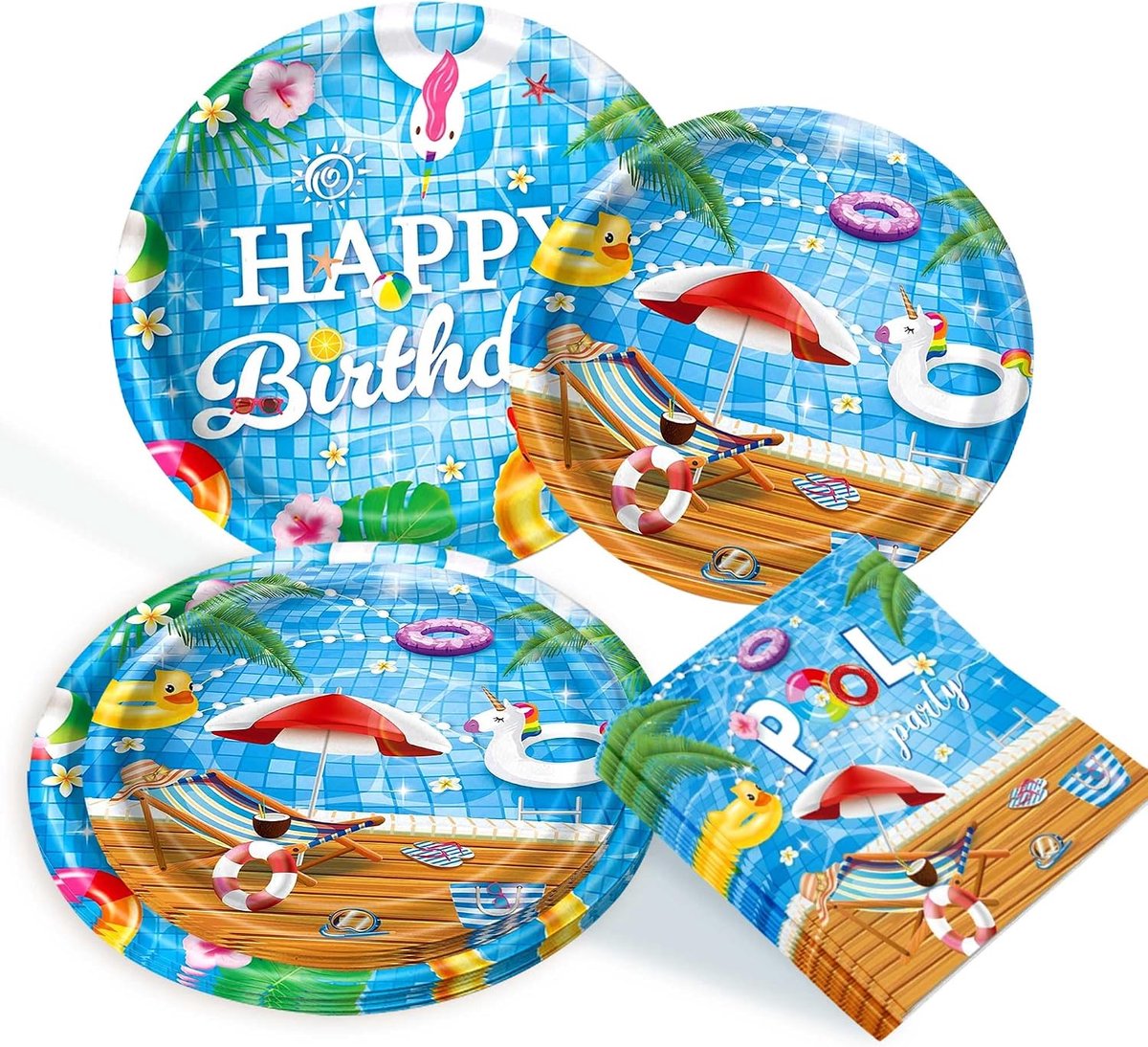 50pcs Pool Decoration Signs for Beach Party, Napkins, Pool Party Tablecloth, Guest Gifts for Beach Party - ShopVlot