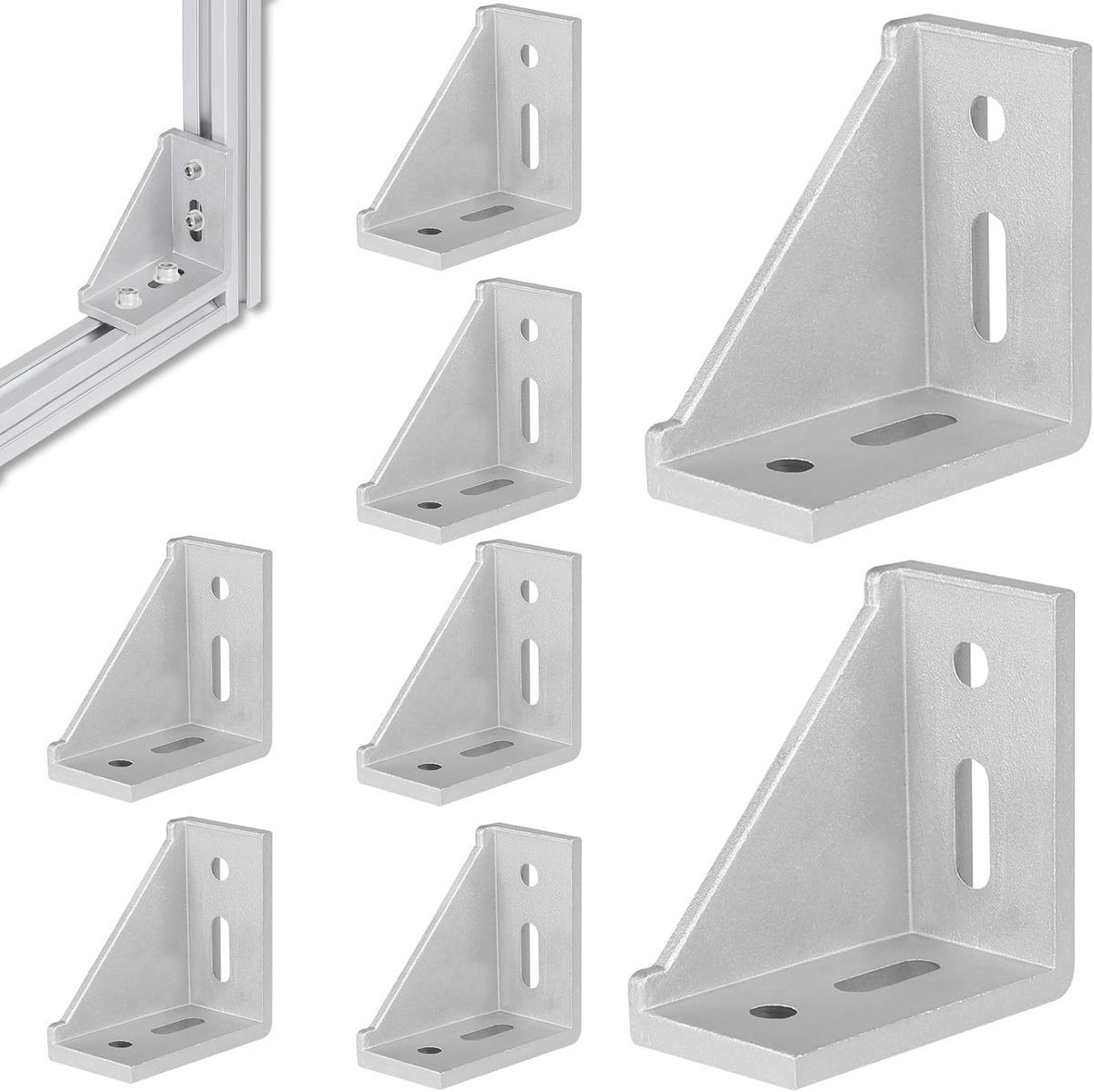 8 stuks aluminium profielhoek, 40 x 80 aluminium hoek