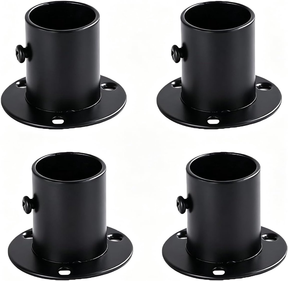 4 stuks roestvrijstalen gordijnroede, wandhouder, plafondhouder, drapering, gordijnroedehouder, kledingstanghouder, buisflens