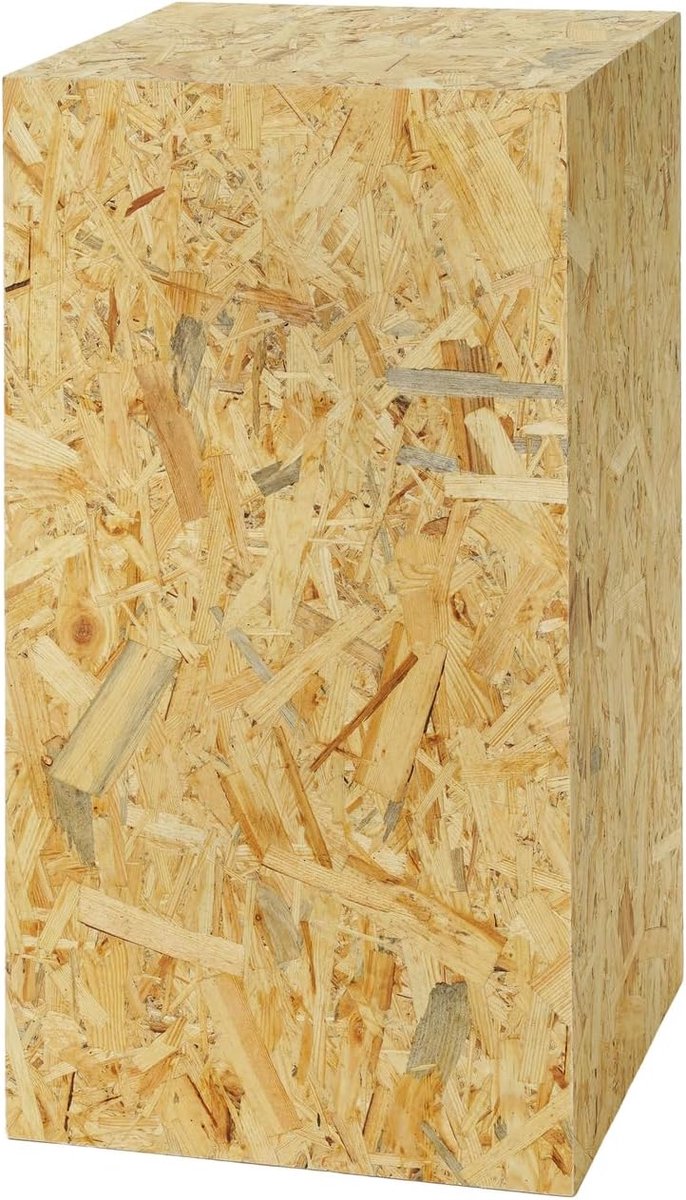 Zuil OSB, bloemenzuil, woonkamer, plantenstandaard, platform, decoratie, loft design, stabiele sokkel, natuurlijke look, 80 x 40 x 40 cm