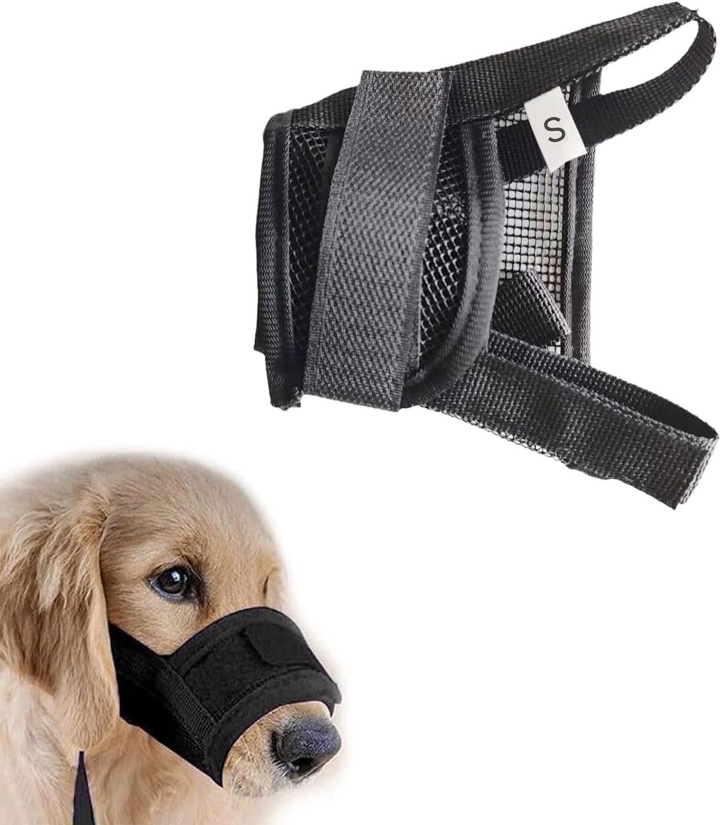 Muilkorf voor kleine honden, maat 12-15 cm, ademend, anti-bel, voorkomt bijten, eten, verstelbare klittenbandsluiting, neusbescherming, geschikt voor teddy chihuahua, teckel, muilkorf hond