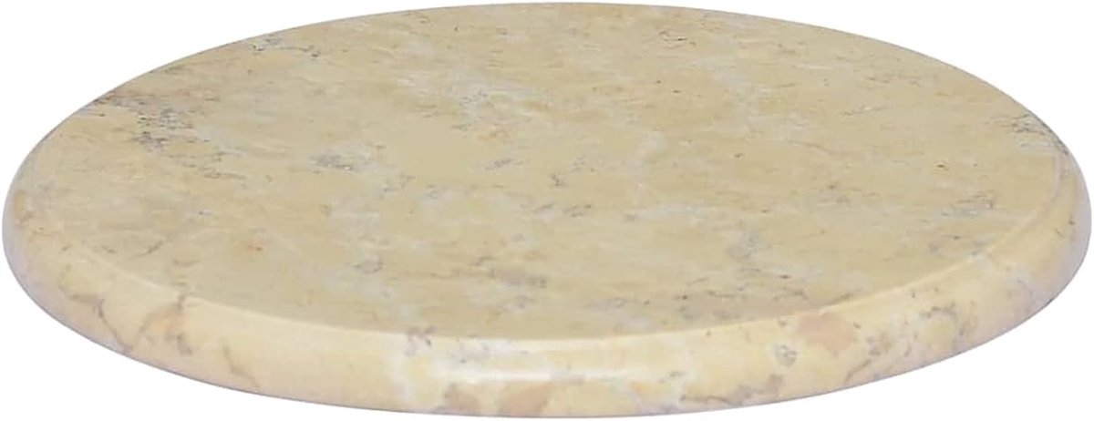 Tafelblad, marmer, tafelblad van marmer, tafelblad, bescherming voor het werkblad, tafelbladen, bladen voor eettafels, salontafels, tuintafels, crème Ø40x2,5 cm