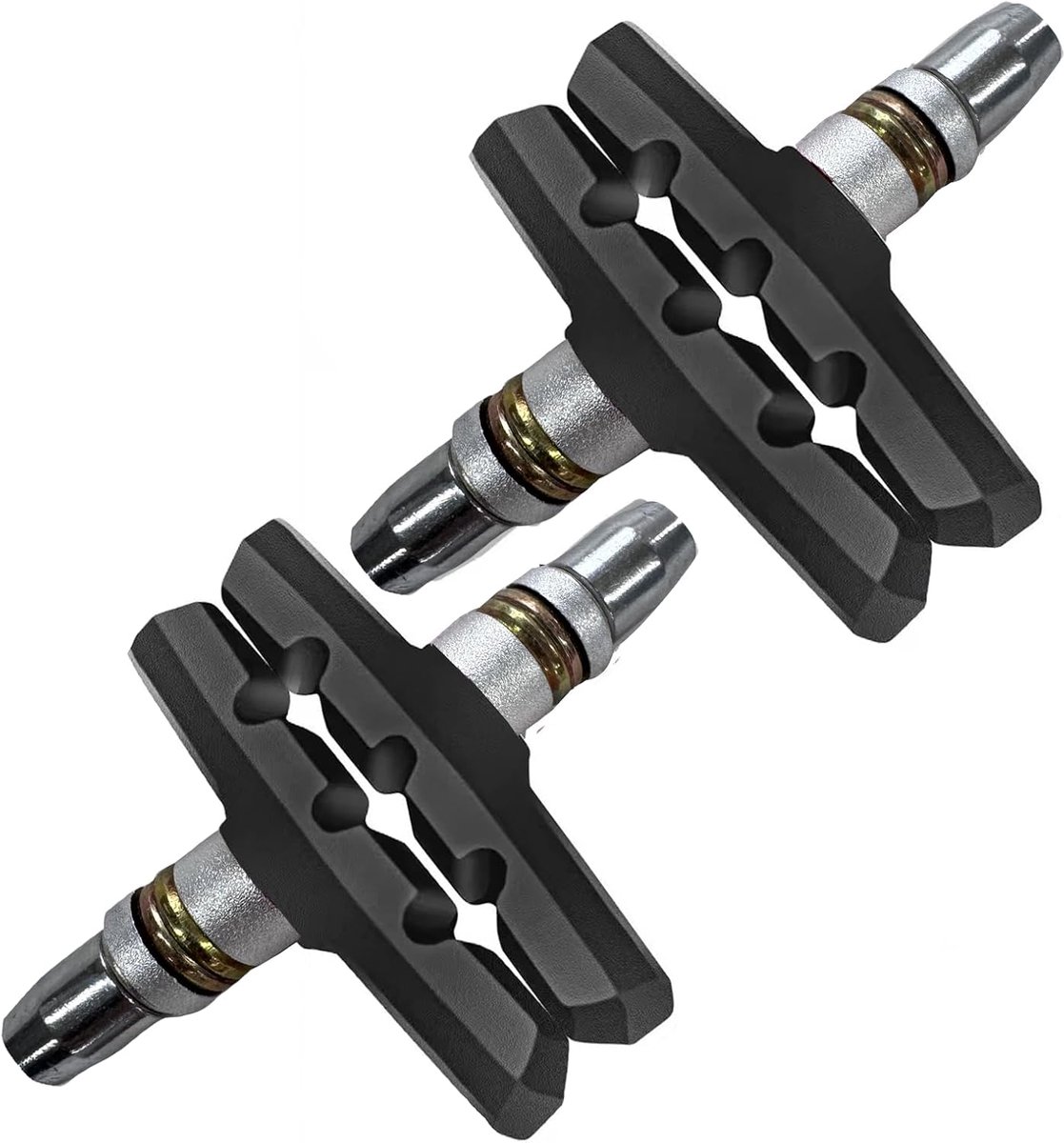 Remblokken voor fiets, 2 paar premium 70 mm professionele mountainbike V-brake remblokken, fietsremblokken kit, zwarte remschoenen fiets