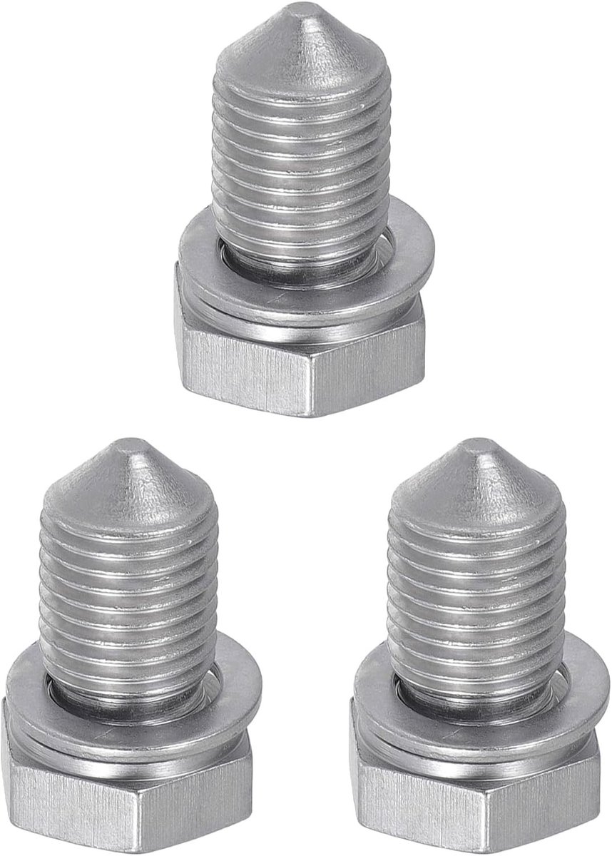 Olieafvoerkraan moer voor Audi A3 2006-2016 - Set van 3 stuks - Duurzaam metaal, zilverkleurig, motoronderdelen