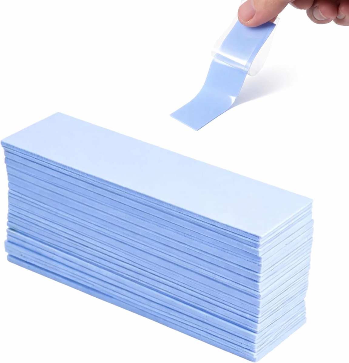 30 stuks, 20 x 67 mm, verschillende diktes 0,5/1,0/1,5 mm, thermische pads van siliconen, geleidbaarheid 6,0 W/mK, zacht, elektrische isolatie, gemakkelijk te snijden, voor SSD CPU GPU, blauw