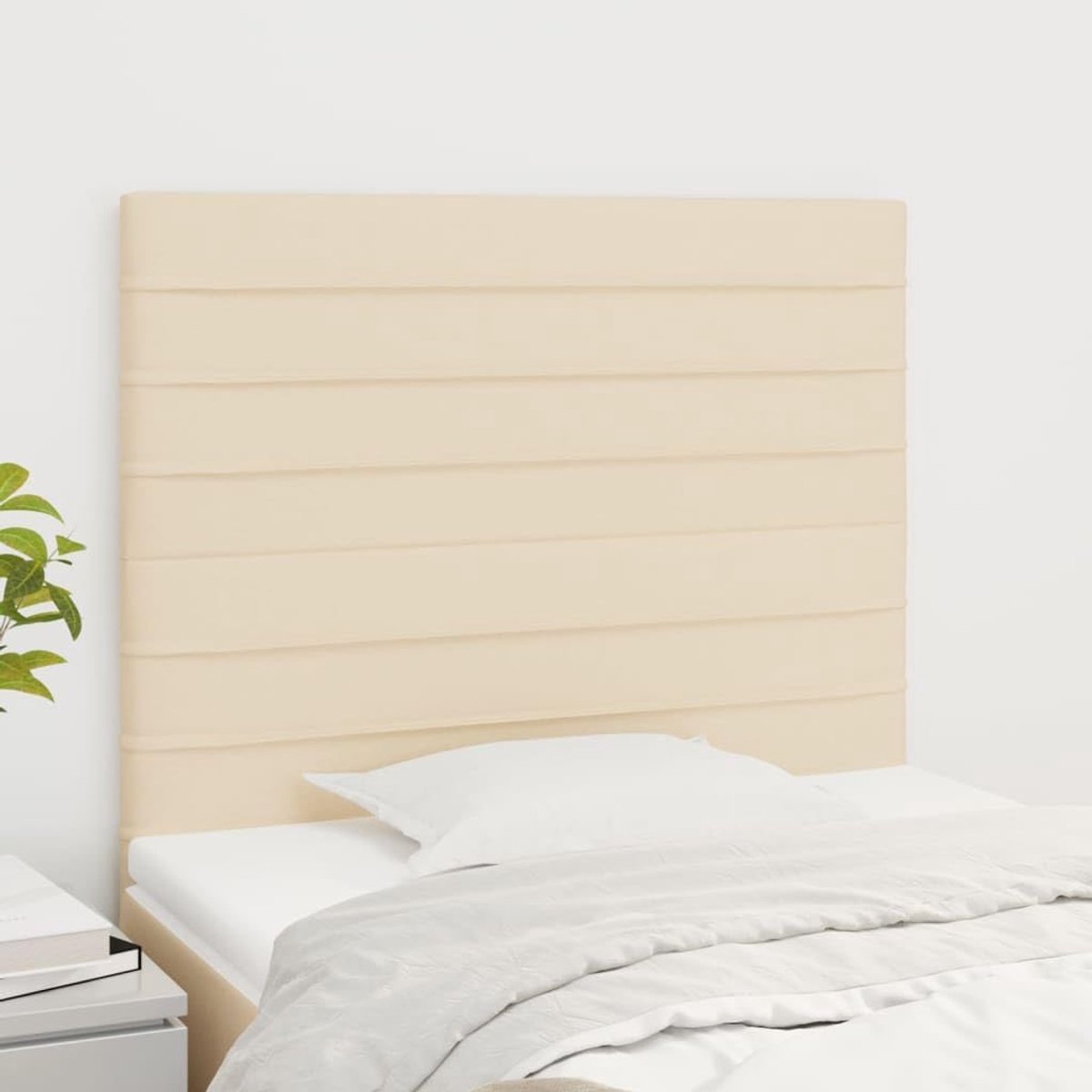 Hoofdborden, 2 stuks, crème, 80 x 5 x 78/88 cm, stoffen hoofdeinde voor de slaapkamer, hotel, hoofdeinde, werkkamer, voor slaapkamer, tweede slaapkamer, hotel