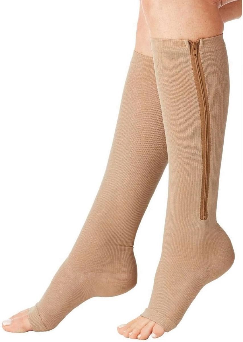 Compressiekousen met ritssluiting voor dames en heren