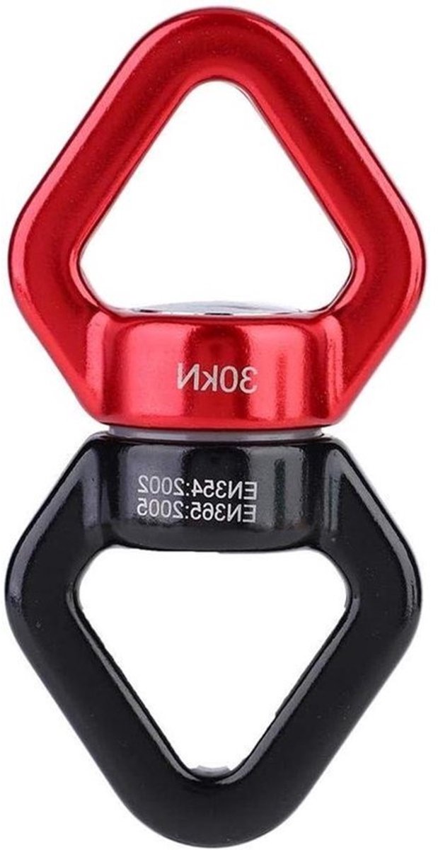 Swing zwenkverbinder - 360° draaimechanisme - voor klimmen, yoga en hangmatten - Veilig outdoor rotatieapparaat - rood zwart