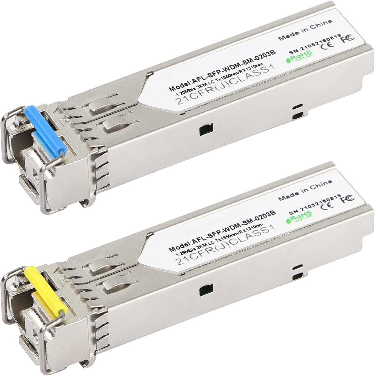 CERRXIAN 1.25G Single Mode BIDI SFP LC Transceiver, SFP-WDM-SM, 3KM LC Tx1550nm/Rx1310nm-1 Pair - ShopVlot