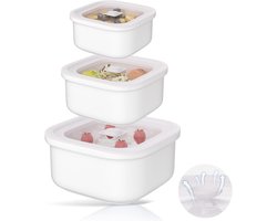 Mihoho Contenitori Ermetici Per Alpinenti Set of 3 Plastic Containers for Travel with Airtight Steam Valve Lids, 100% - ShopVlot