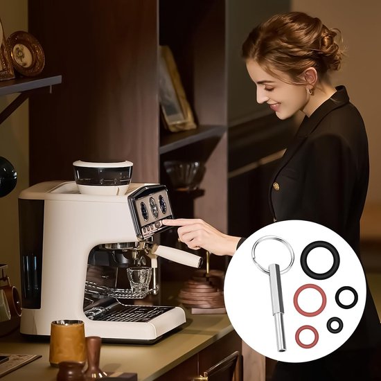 Set van 22 ovale kopsleutels, reserveonderdelen voor volautomatische koffiemachine, reserveonderdeel met sleutelring, afdichtring, reparatie, ovale kopbit-afdichtingen, gereedschap, voor Jura — afbeelding 3