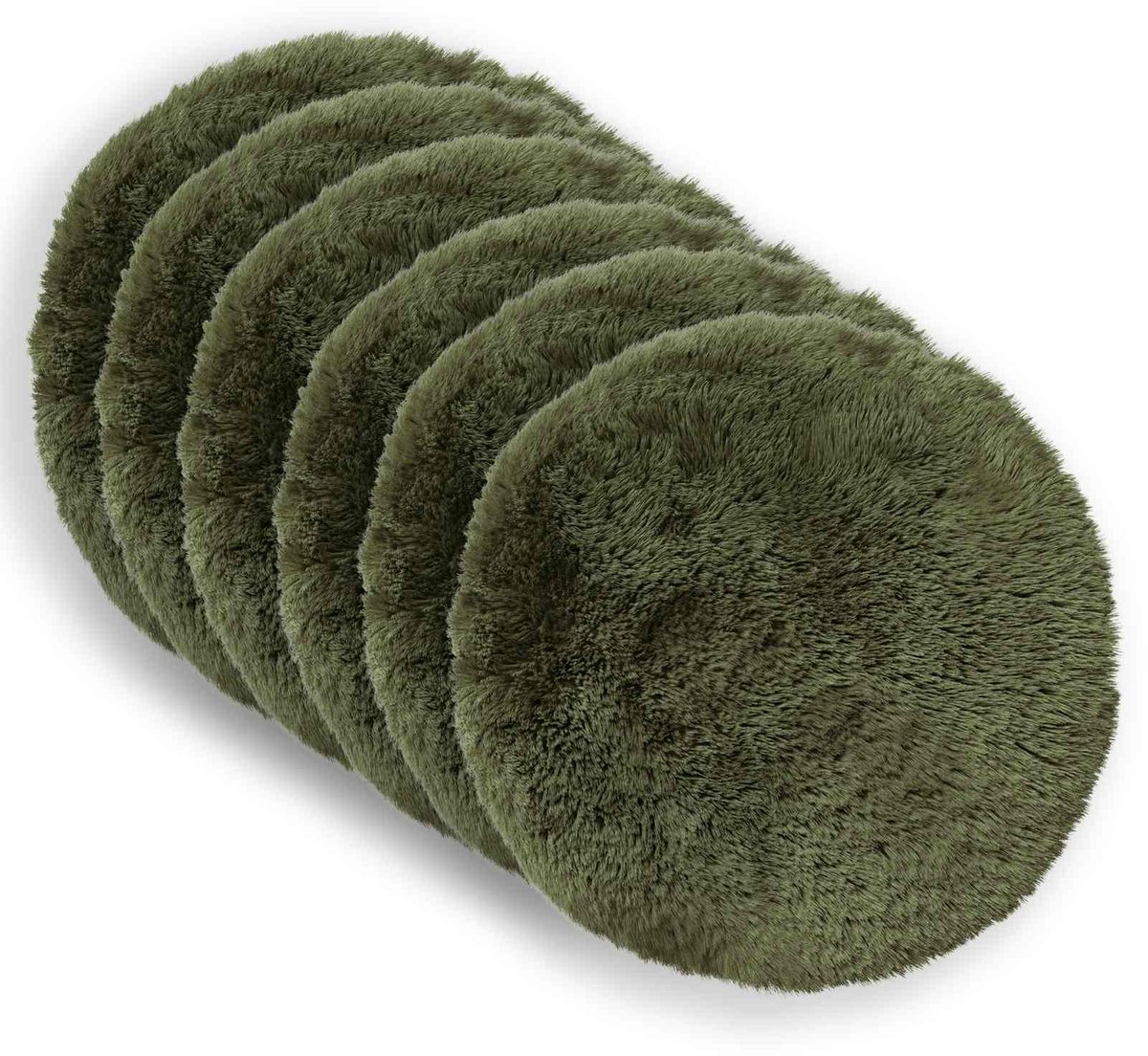 vidaXL Dekenkussen - 6 - st - HEERLEN - Groen - Diam. - 30 - cm - PV - Fleece