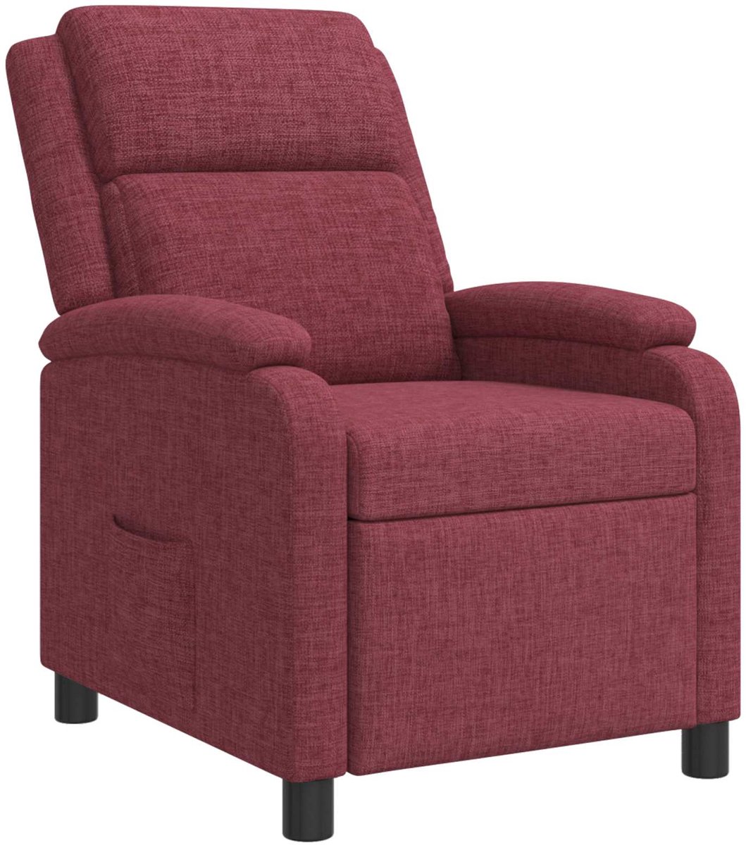 vidaXL Recliner - Wijnrood - Stof