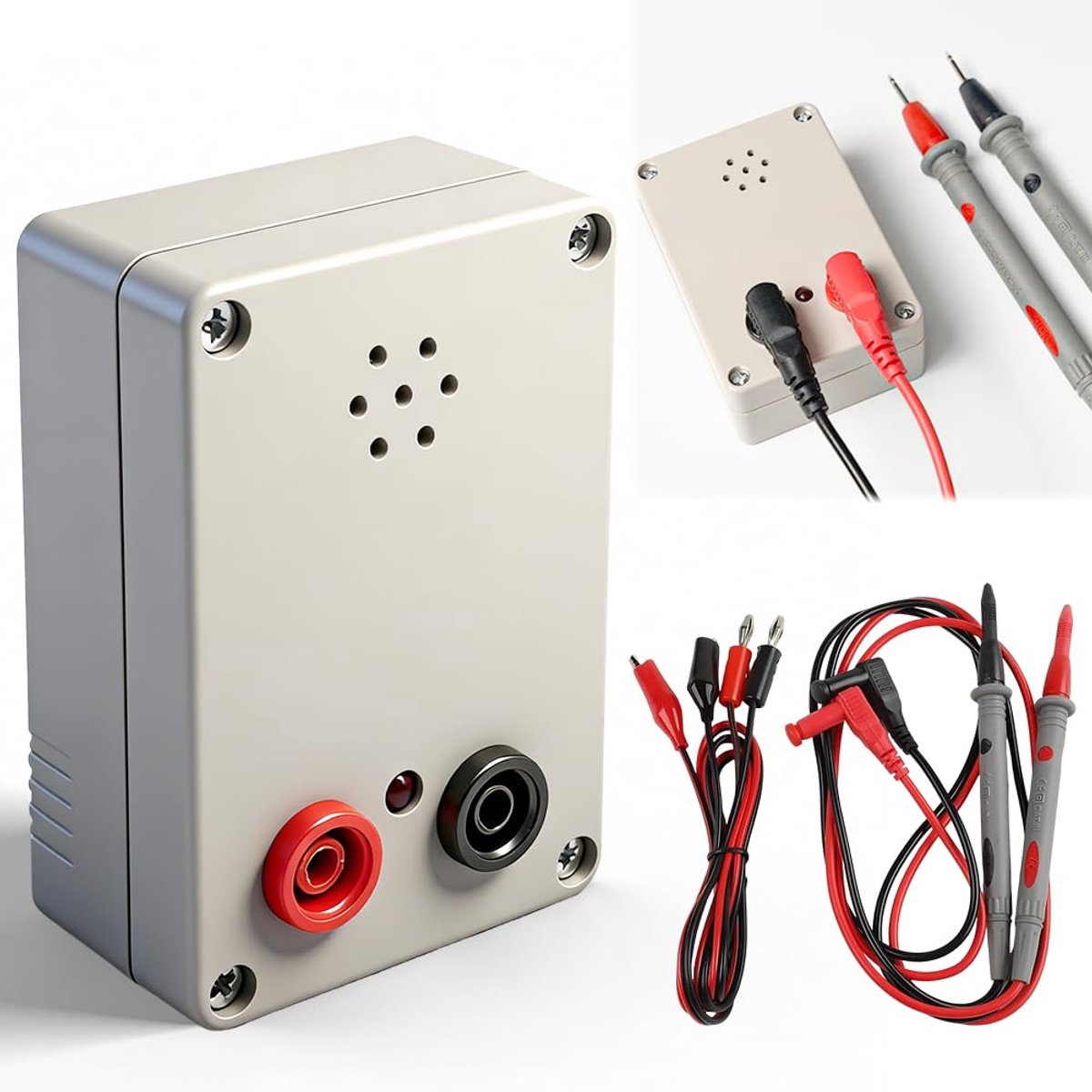 Akoestische doorgangstester, 9 V, met akoestisch alarm (100 dB), kabeltester met led-indicator en akoestisch signaal - ShopVlot