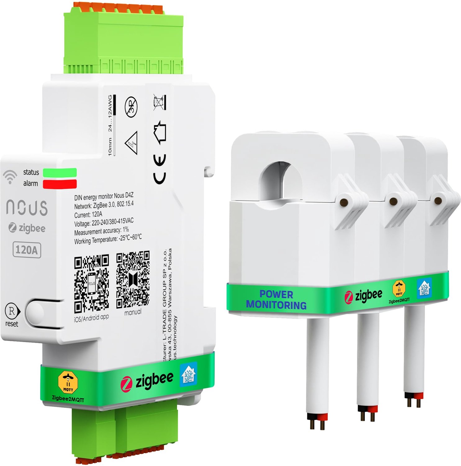 D4Z ZigBee Slimme DIN Elektriciteitsmeter 120A, Energieverbruik Monitoring, Compatibel Met Alexa &, Montage Op DIN-rail, Realtime Monitoring