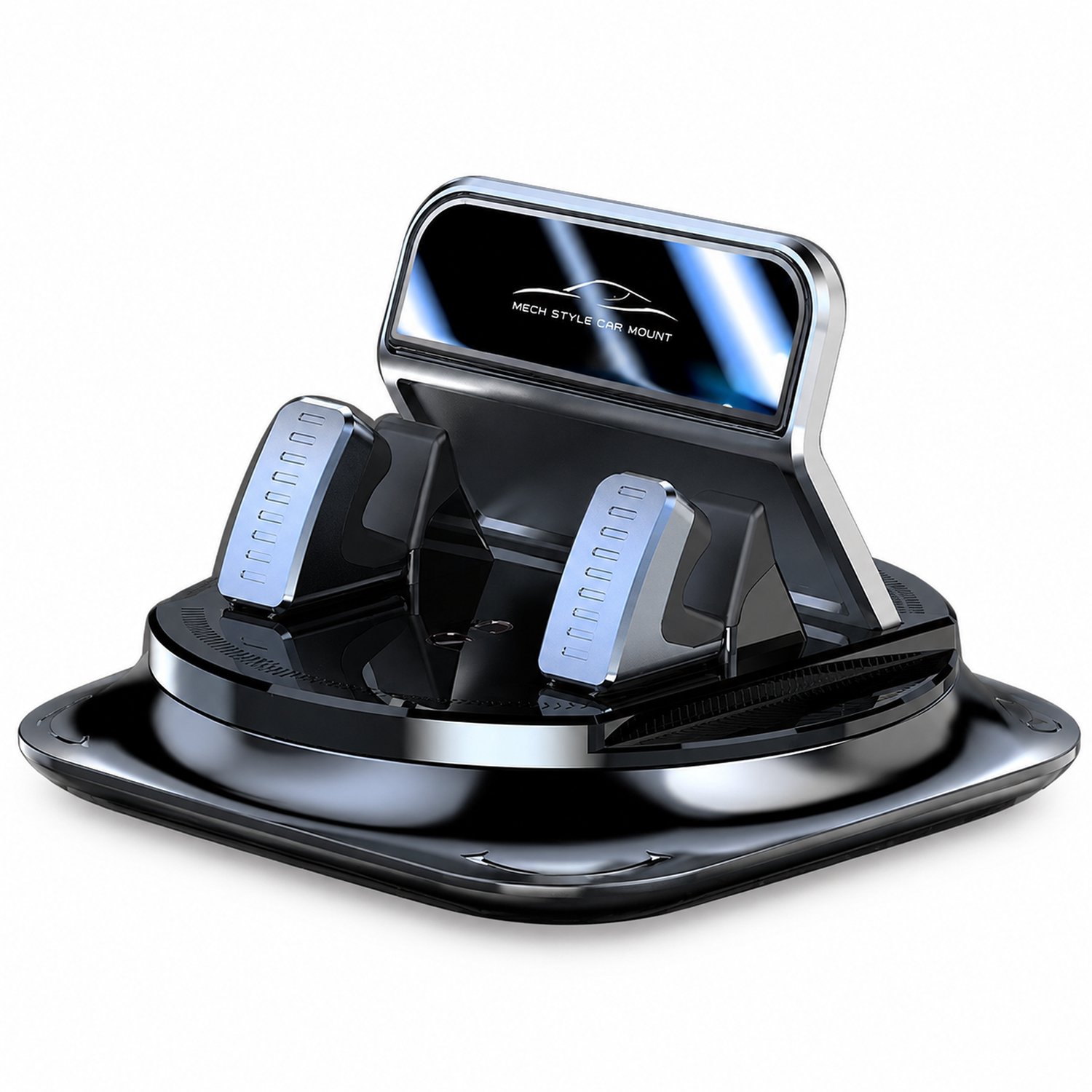 telefoonhouders auto voor dashboard en middenconsole met antislipbasis 360 graden draaibaar zelfklevend zwart