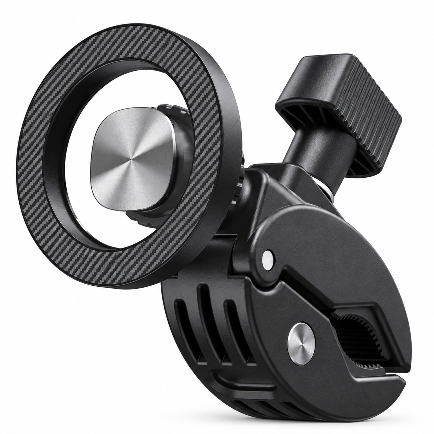 Telefoonhouder voor auto en vrachtwagen, magnetisch met klemconstructie, zwart