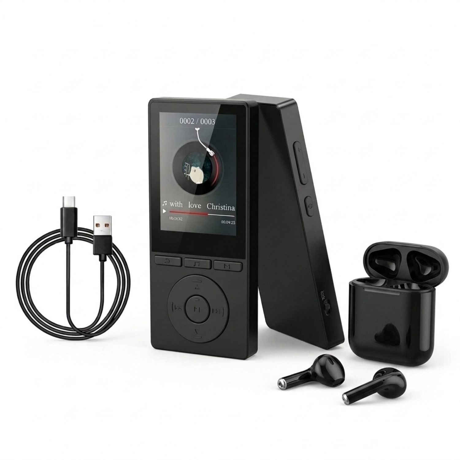 ApexArte® MP3 Speler Bluetooth - FM - Radio-64GB- Zwart